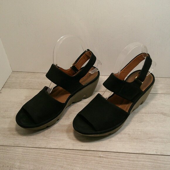 Clarks Women's Black Nubuck Clarene Allure Adjustable Ankle Strap Size 8 - Picture 9 of 10